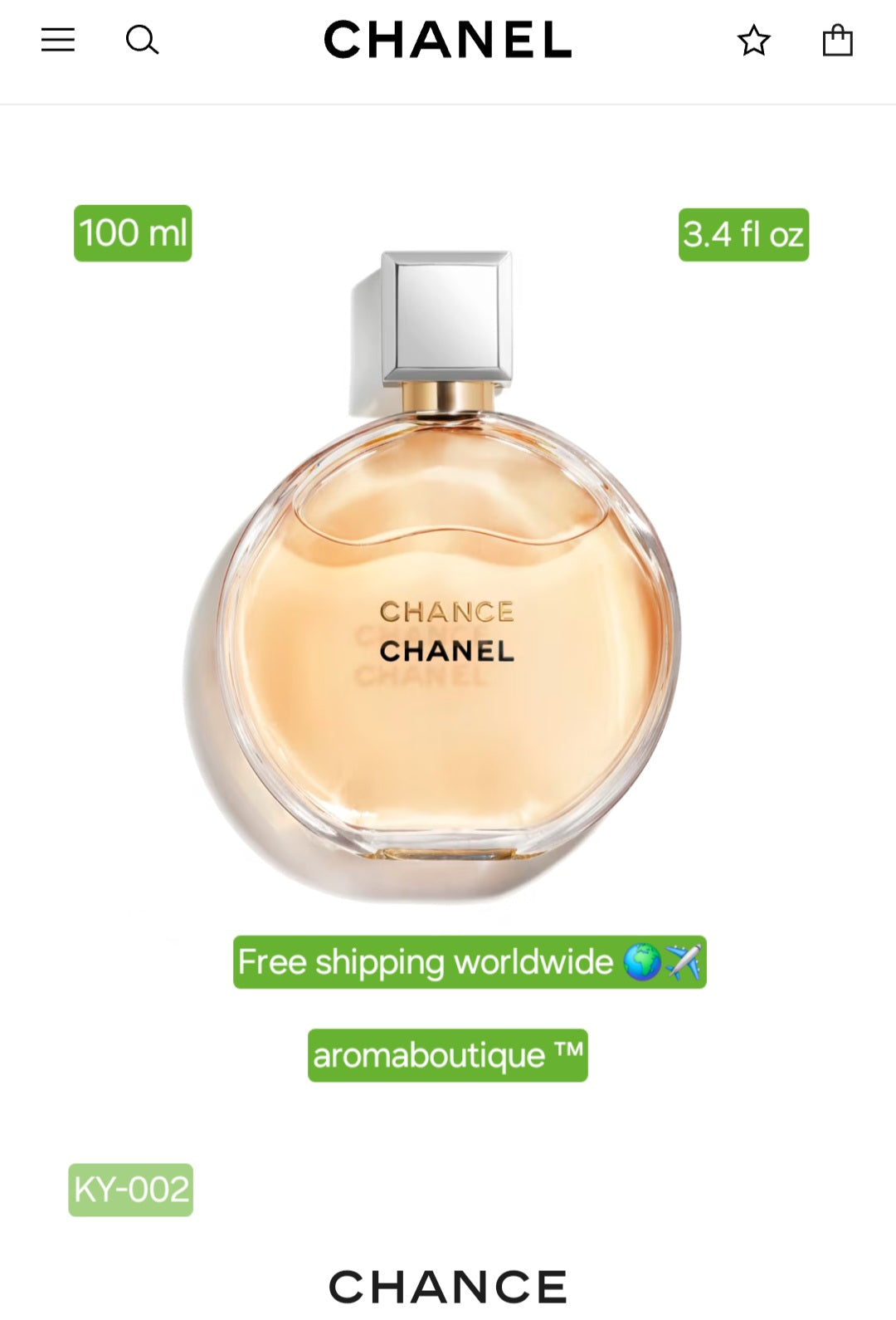 Chance by Chanel for Women EDP Yellow