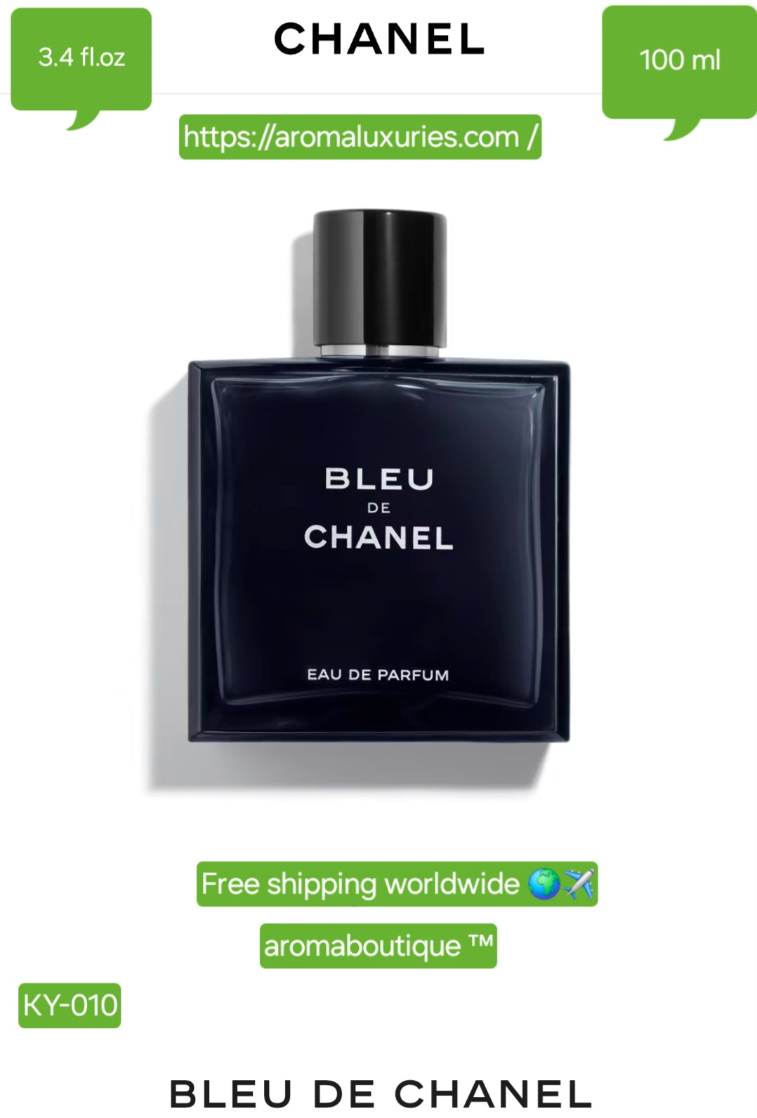 BLEU DE CHANEL 100ml/3.4 fl.oz